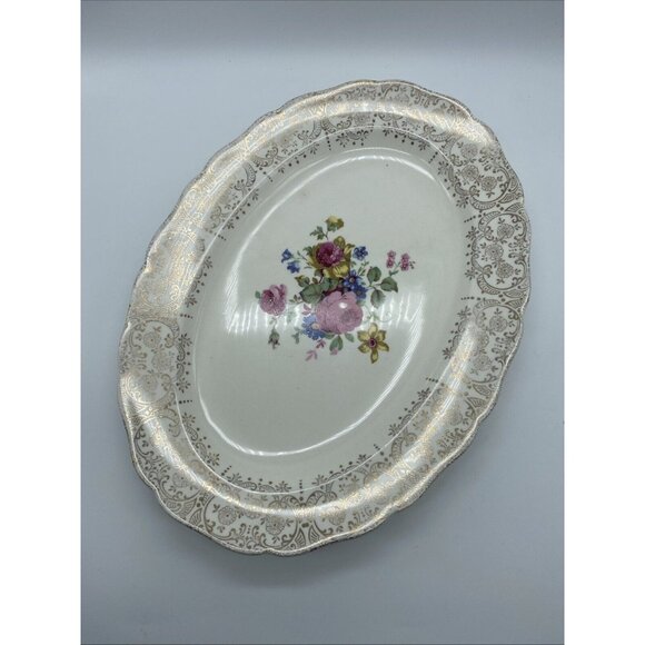 Keystone Serving Dish Platter Bowl By Canonsburg Pottery Co Vintage 8.75 x 11.5" - Picture 3 of 9